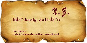 Nádasdy Zoltán névjegykártya